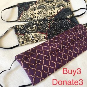 3 Washable masks with pocket and nose grip